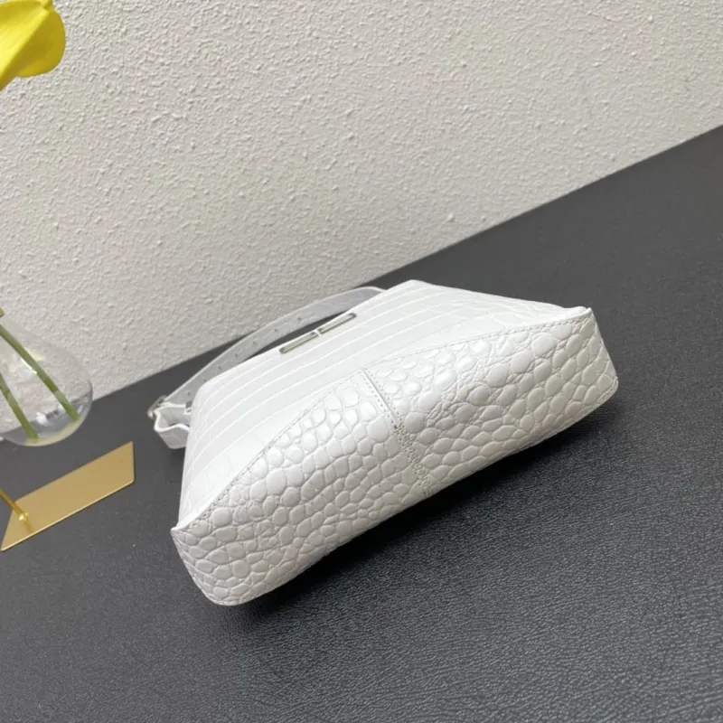 Balenciaga White Crocodile Embossed Shoulder Bag 8087 23cm - Image 6