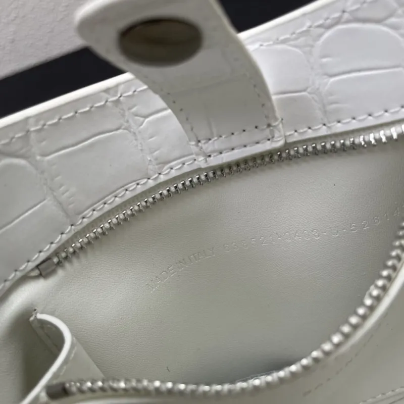 Balenciaga White Crocodile Embossed Shoulder Bag 8087 23cm - Image 9