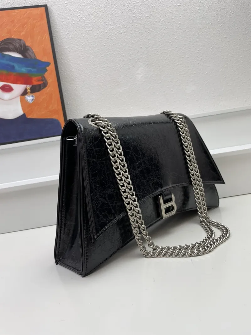 Balenciaga 8915 Black Chain Shoulder Bag - Image 6