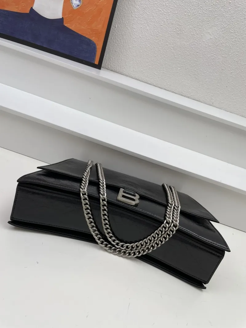 Balenciaga 8915 Black Chain Shoulder Bag - Image 7