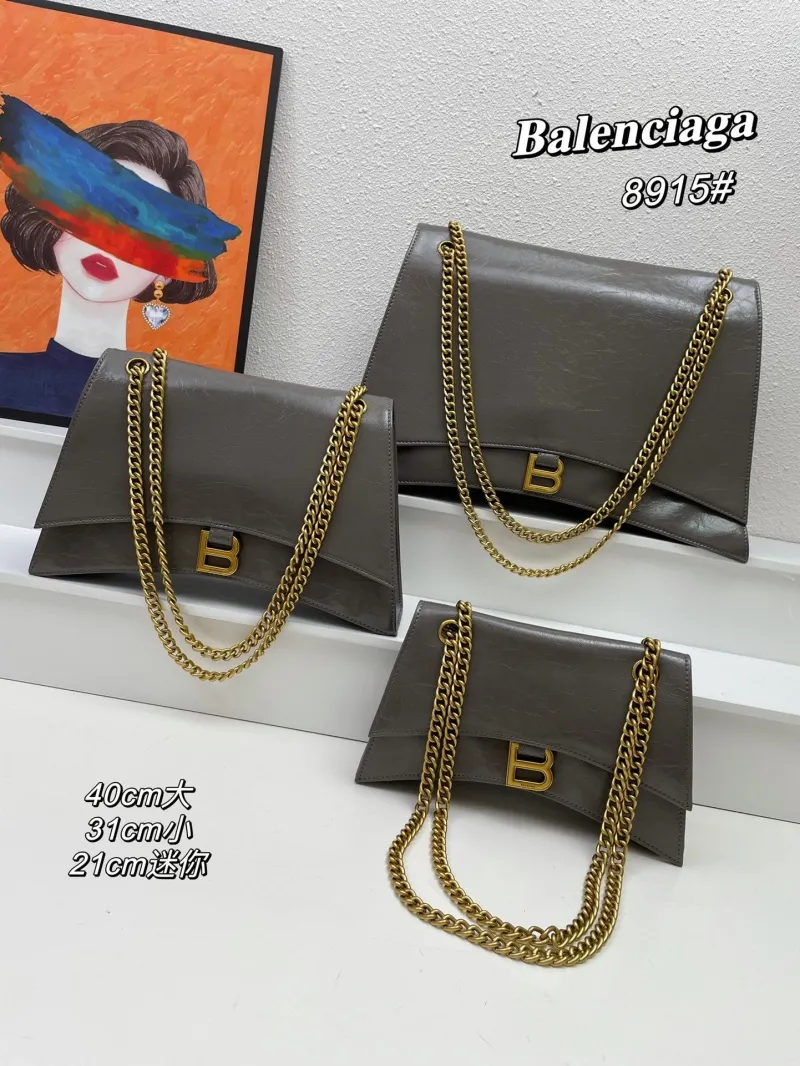 Balenciaga 8915 Gray Chain Shoulder Bag