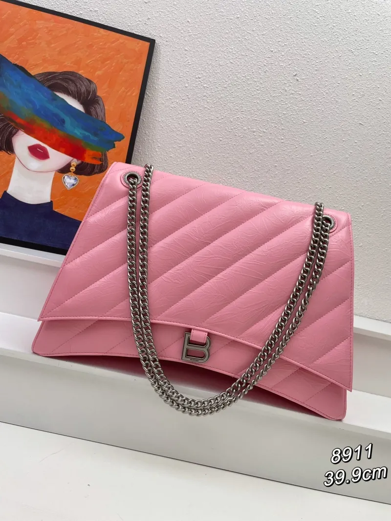 Balenciaga Pink Quilted Chain Shoulder Bag 8911