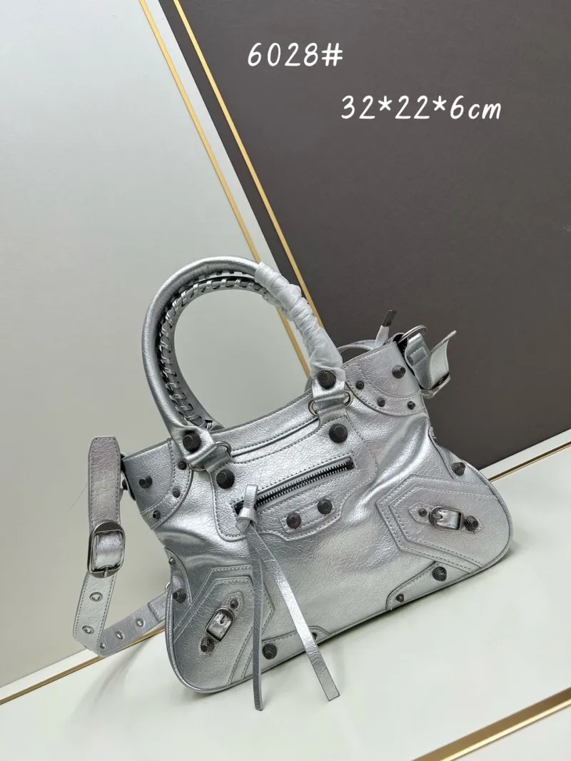 Balenciaga Silver Top Handle Bag 6028