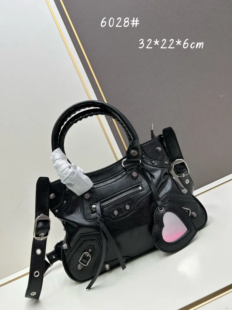 Balenciaga Black Top Handle Leather Handbag 6028