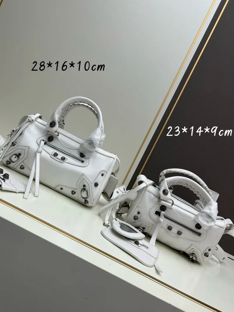 Balenciaga White Leather Top Handle Bag