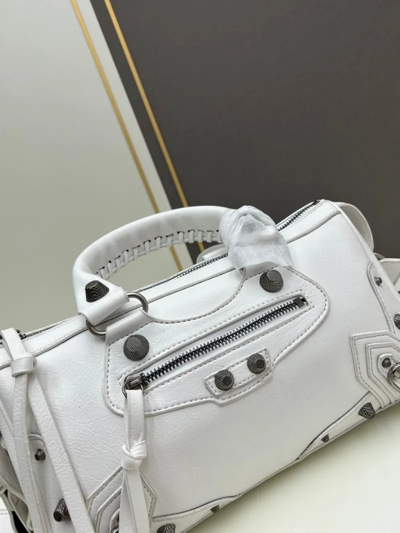 Balenciaga White Leather Top Handle Bag - Image 5