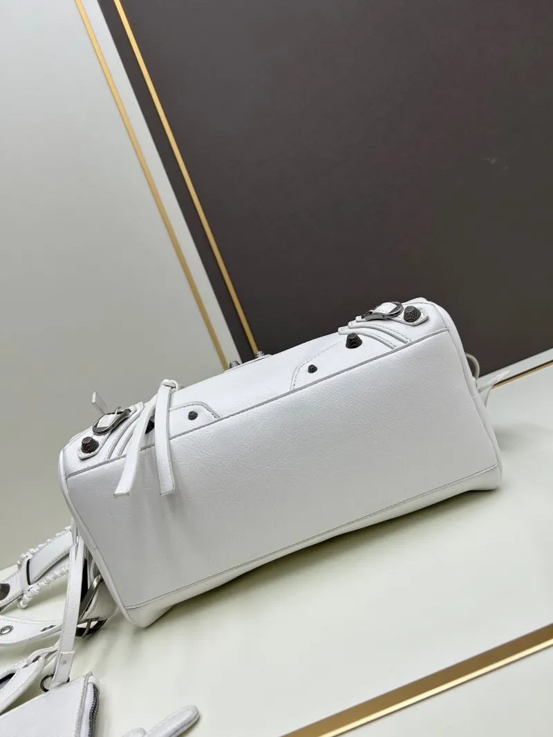 Balenciaga White Leather Top Handle Bag - Image 6
