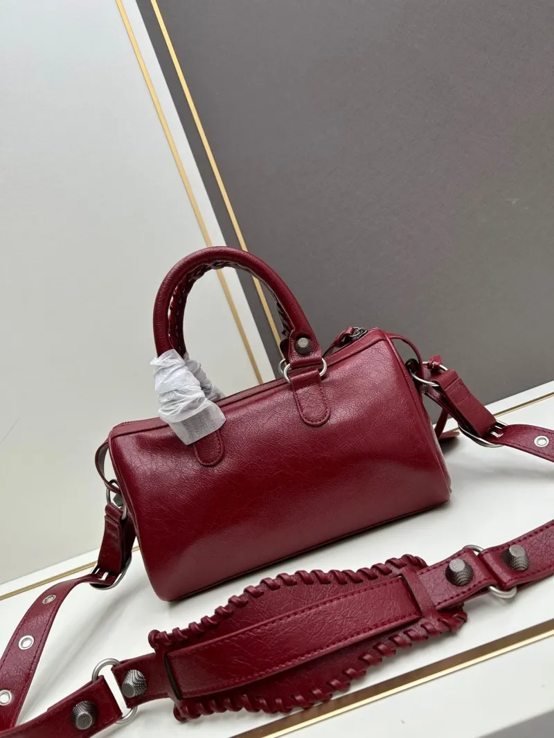 Balenciaga Burgundy Top Handle Crossbody Bag 482 - Image 4