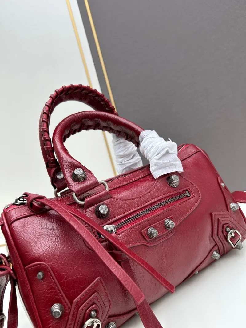 Balenciaga Burgundy Top Handle Crossbody Bag 482 - Image 5