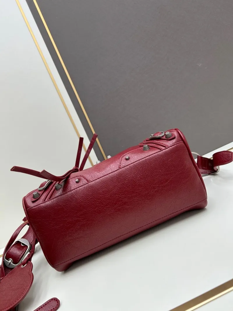 Balenciaga Burgundy Top Handle Crossbody Bag 482 - Image 6