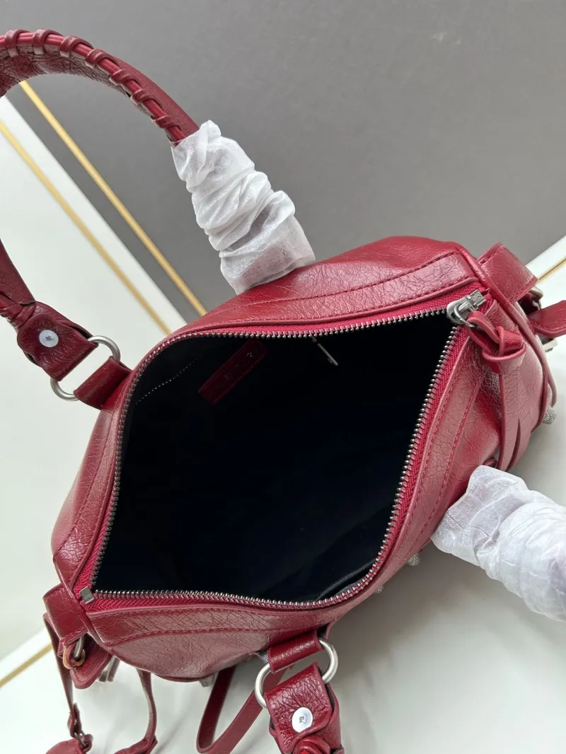 Balenciaga Burgundy Top Handle Crossbody Bag 482 - Image 8