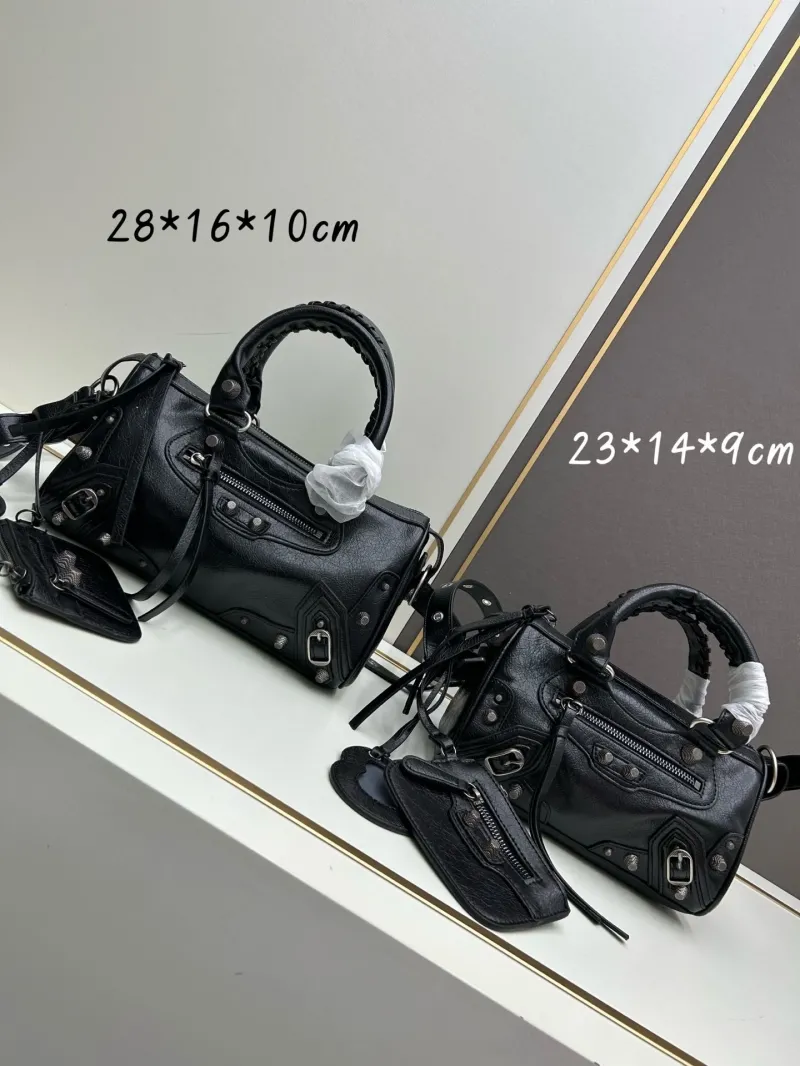 Balenciaga Black Leather Top Handle Bag