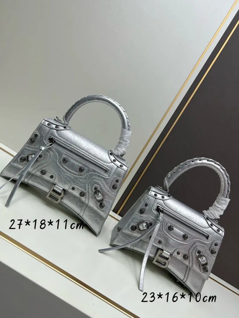 Balenciaga Silver Top Handle Bag 485
