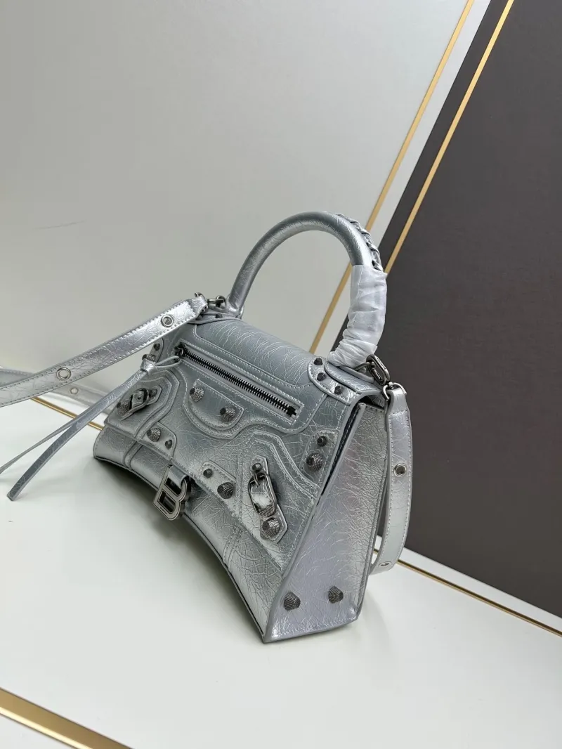 Balenciaga Silver Top Handle Bag 485 - Image 3