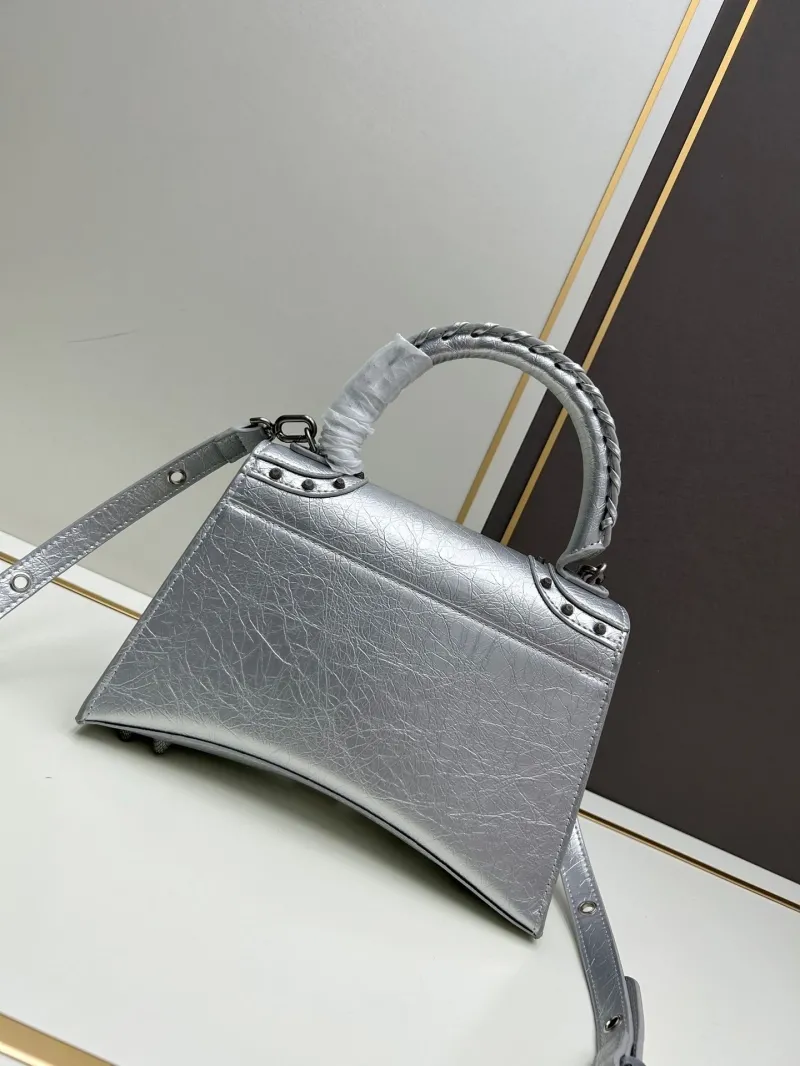 Balenciaga Silver Top Handle Bag 485 - Image 4
