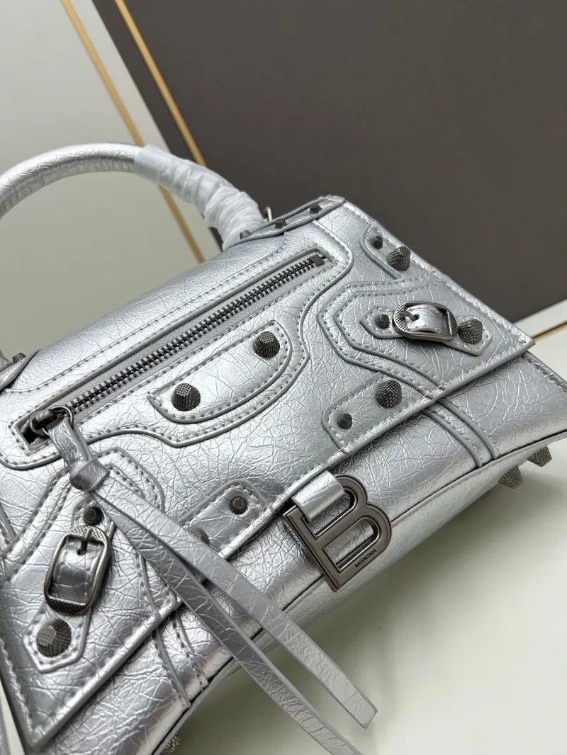 Balenciaga Silver Top Handle Bag 485 - Image 5