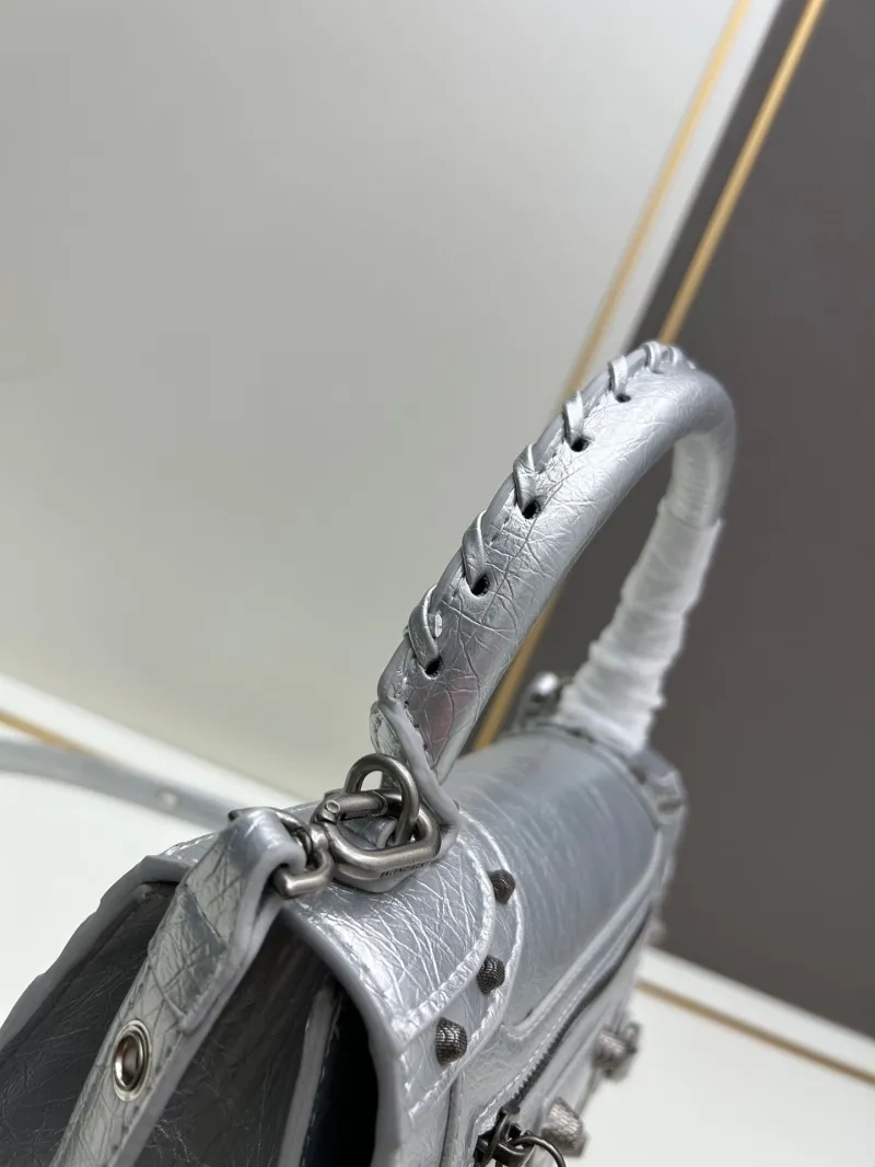 Balenciaga Silver Top Handle Bag 485 - Image 7
