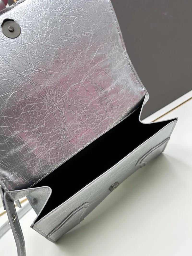 Balenciaga Silver Top Handle Bag 485 - Image 8