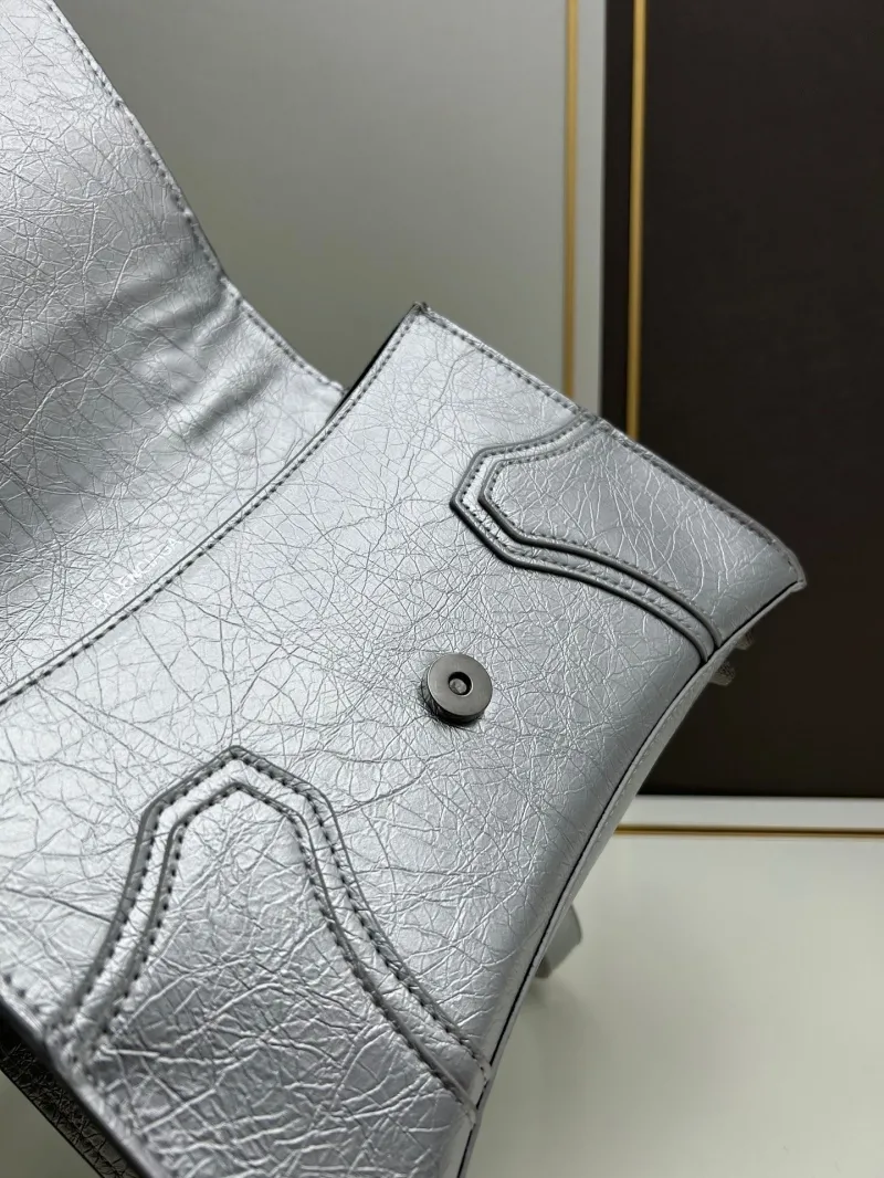 Balenciaga Silver Top Handle Bag 485 - Image 9