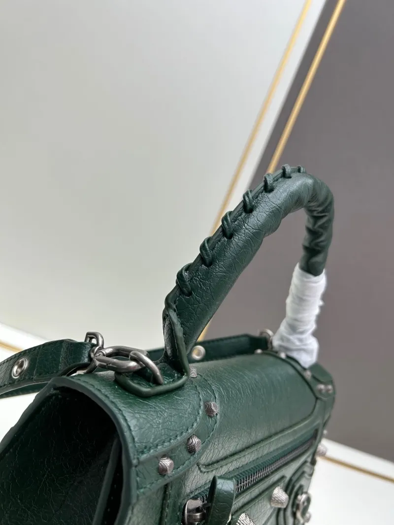 Balenciaga Dark Green Top Handle Bag 486 - Image 7
