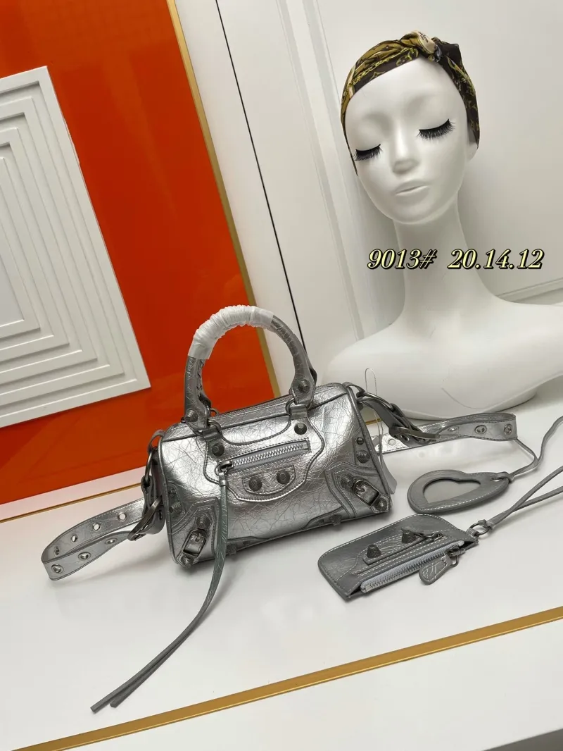 Balenciaga Silver Top Handle Bag 9013
