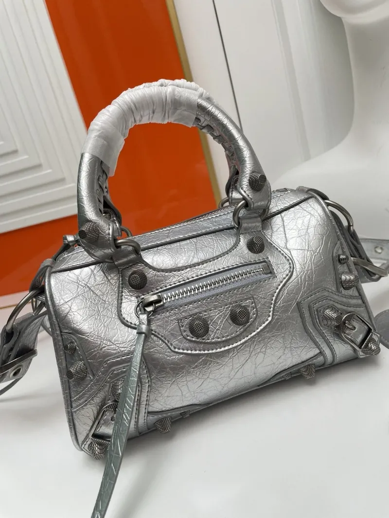 Balenciaga Silver Top Handle Bag 9013 - Image 5