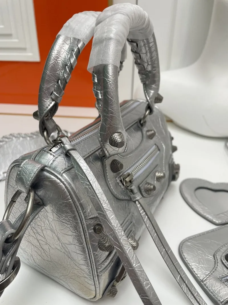 Balenciaga Silver Top Handle Bag 9013 - Image 6