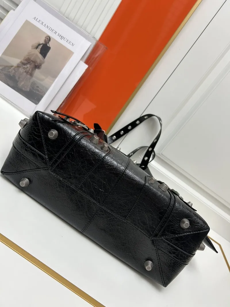 Balenciaga Black Studded Shoulder Tote Bag 9018 - Image 6
