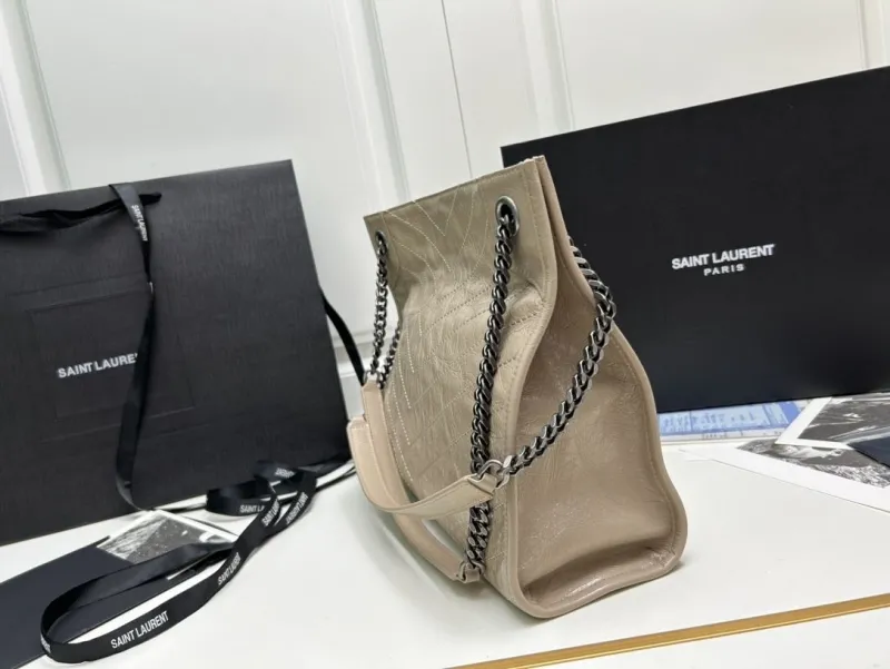Saint Laurent Beige Leather Tote Bag 577999 - Image 3