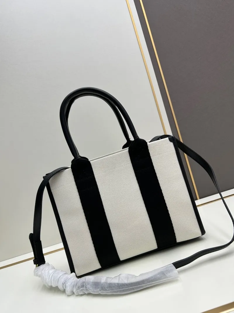 Balenciaga White Black Canvas Tote Bag 6039 - Image 3