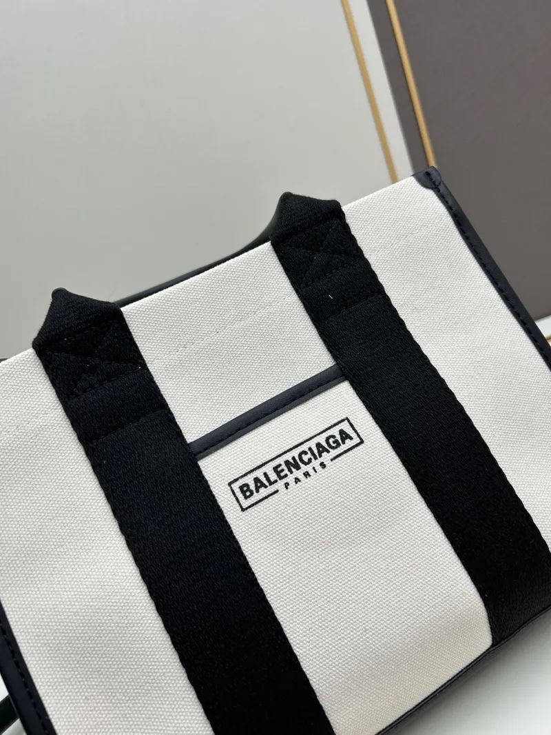 Balenciaga White Black Canvas Tote Bag 6039 - Image 4