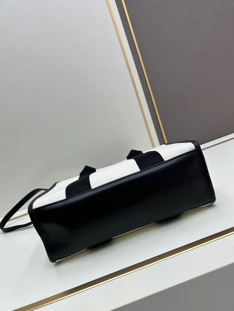 Balenciaga White Black Canvas Tote Bag 6039 - Image 5