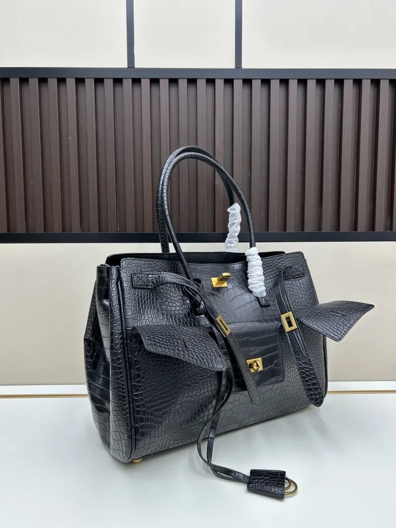 Balenciaga Black Crocodile Tote Bag 8050 - Image 3