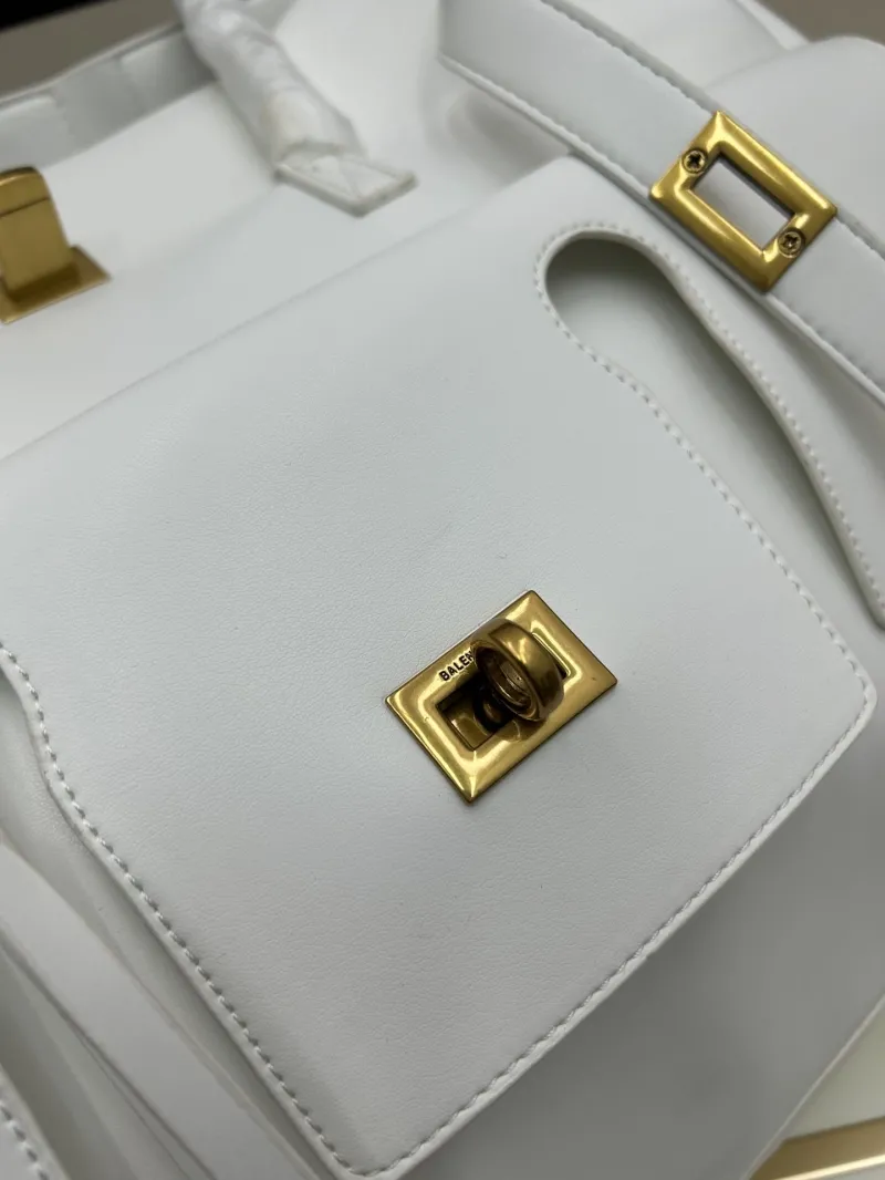 Balenciaga White Leather Tote Bag 8050 - Image 6