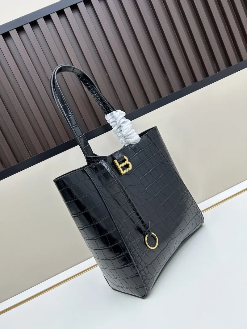 Alternative view of Balenciaga Black Crocodile Embossed Tote Bag