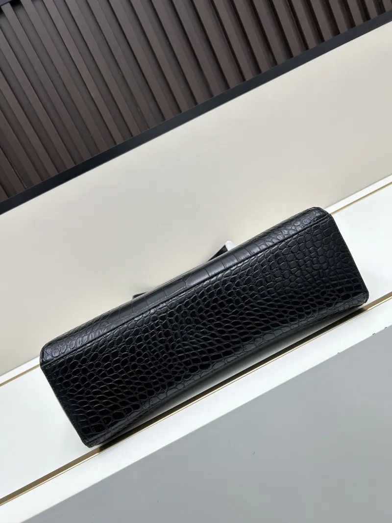 Balenciaga Black Croc Embossed Tote Bag 6002 - Image 5