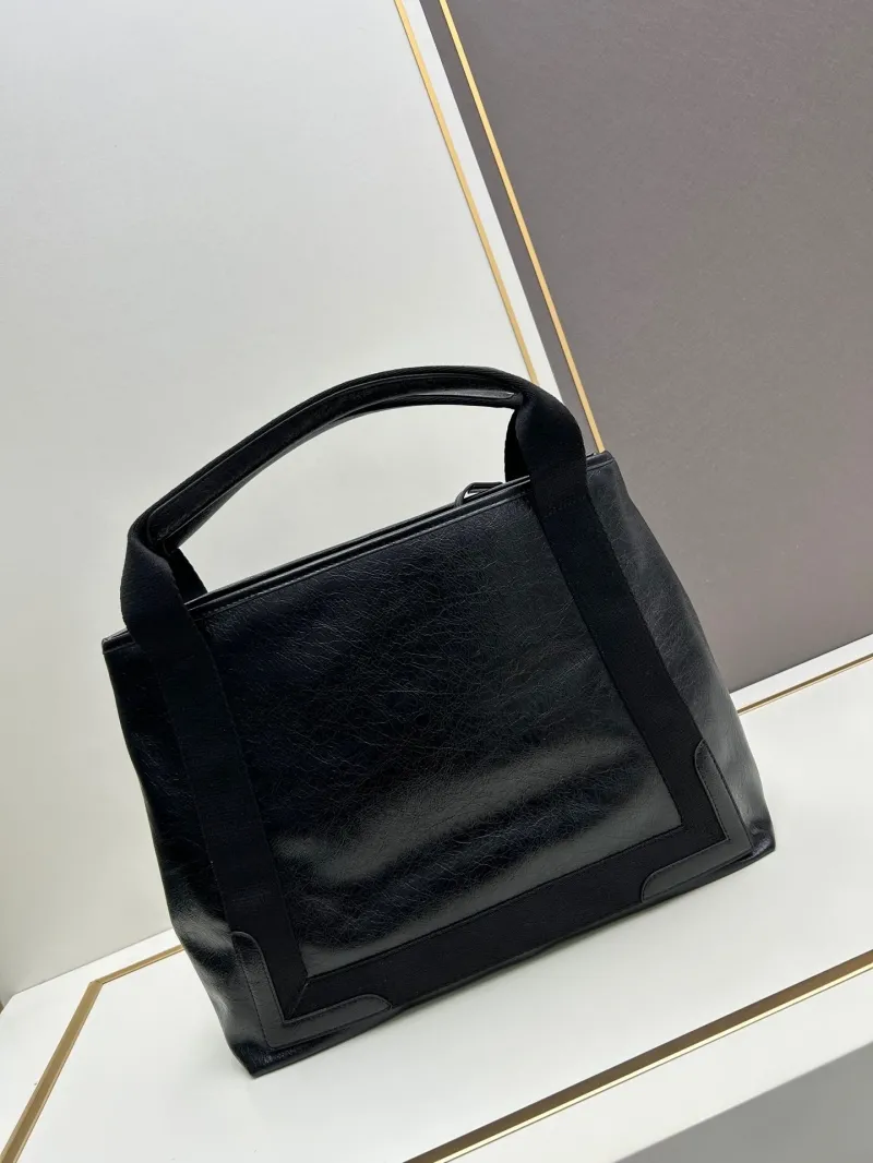 Balenciaga Black Leather Tote Bag 6034 with Pouch - Image 3
