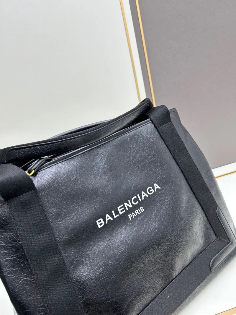 Balenciaga Black Leather Tote Bag 6034 with Pouch - Image 4