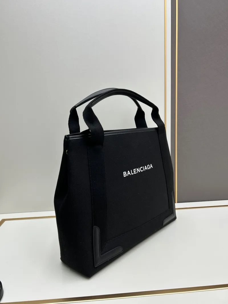 Alternative view of Balenciaga Black Canvas Tote Bag 6034 with Pouch