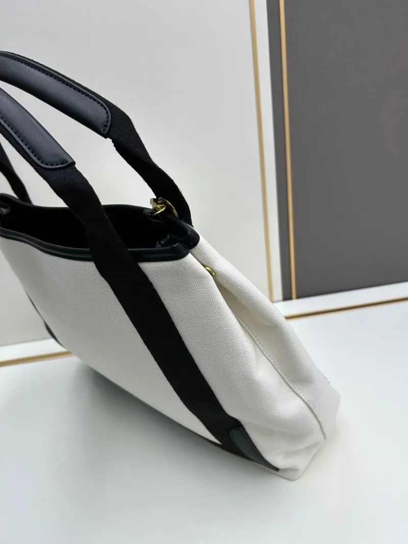 Alternative view of Balenciaga White Black Canvas Tote Bag Set 6034