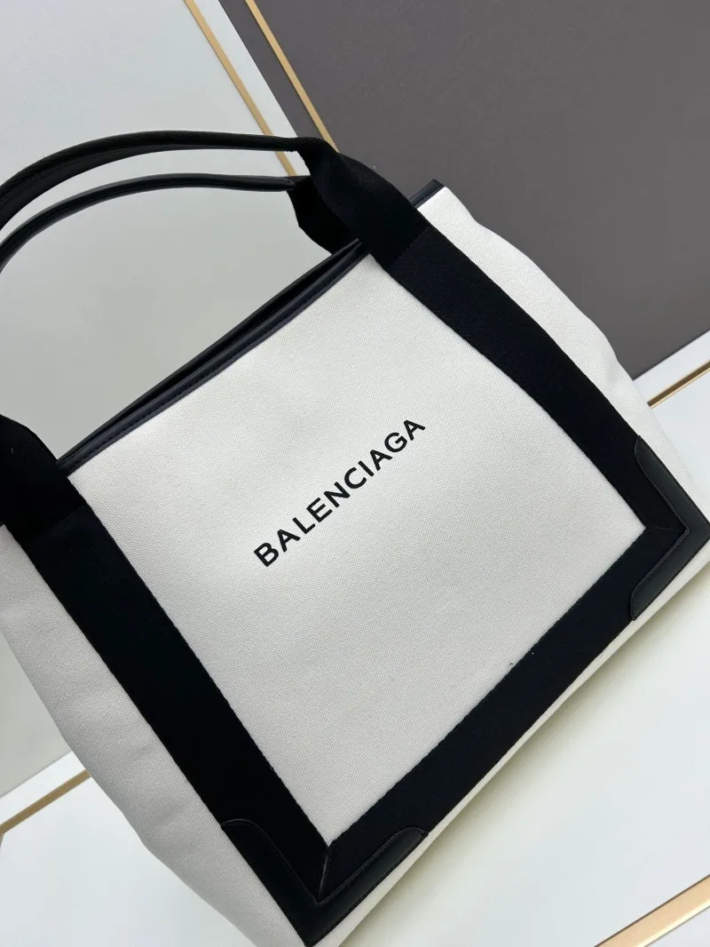 Balenciaga White Black Canvas Tote Bag Set 6034 - Image 4
