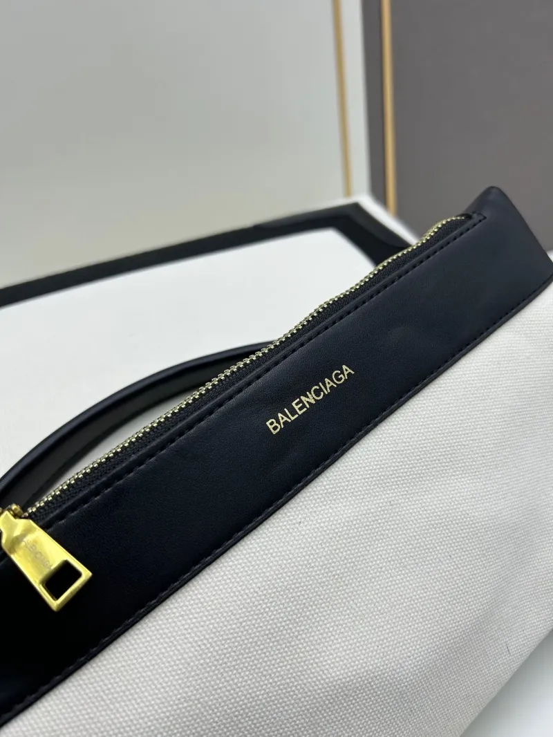 Balenciaga White Black Canvas Tote Bag Set 6034 - Image 6
