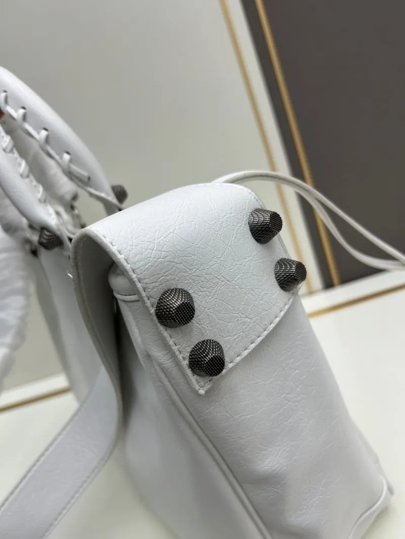 Balenciaga White Leather Tote Bag 6861 - Image 6
