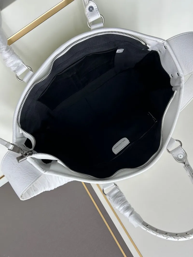 Balenciaga White Leather Tote Bag 6861 - Image 7