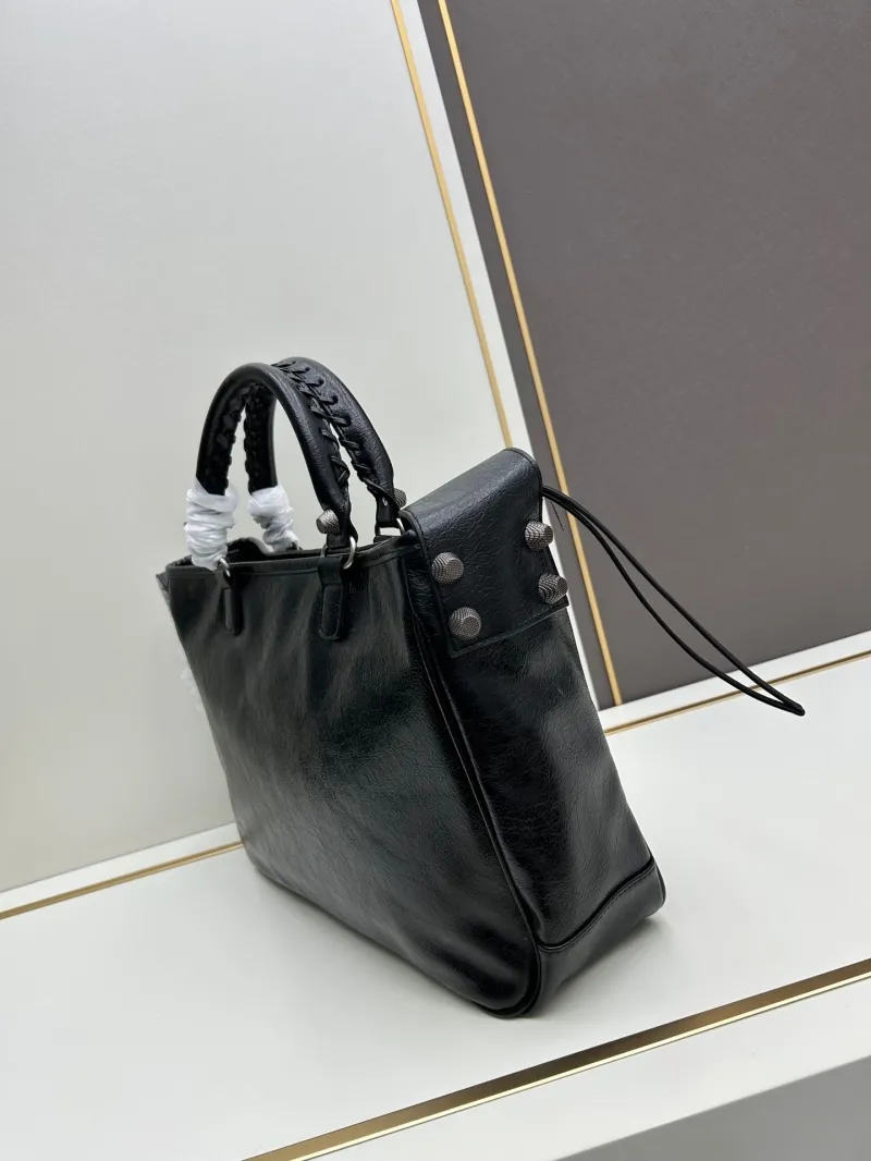 Balenciaga Black Leather Tote Bag 6861 - Image 3