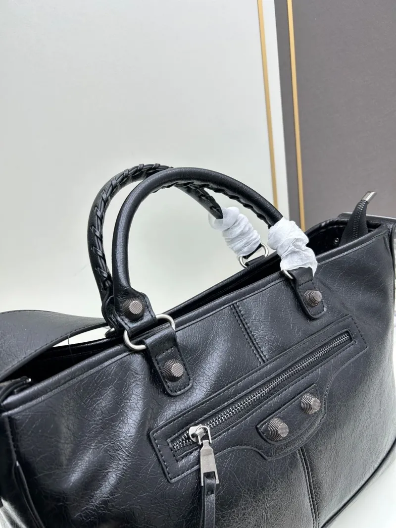 Balenciaga Black Leather Tote Bag 6861 - Image 5