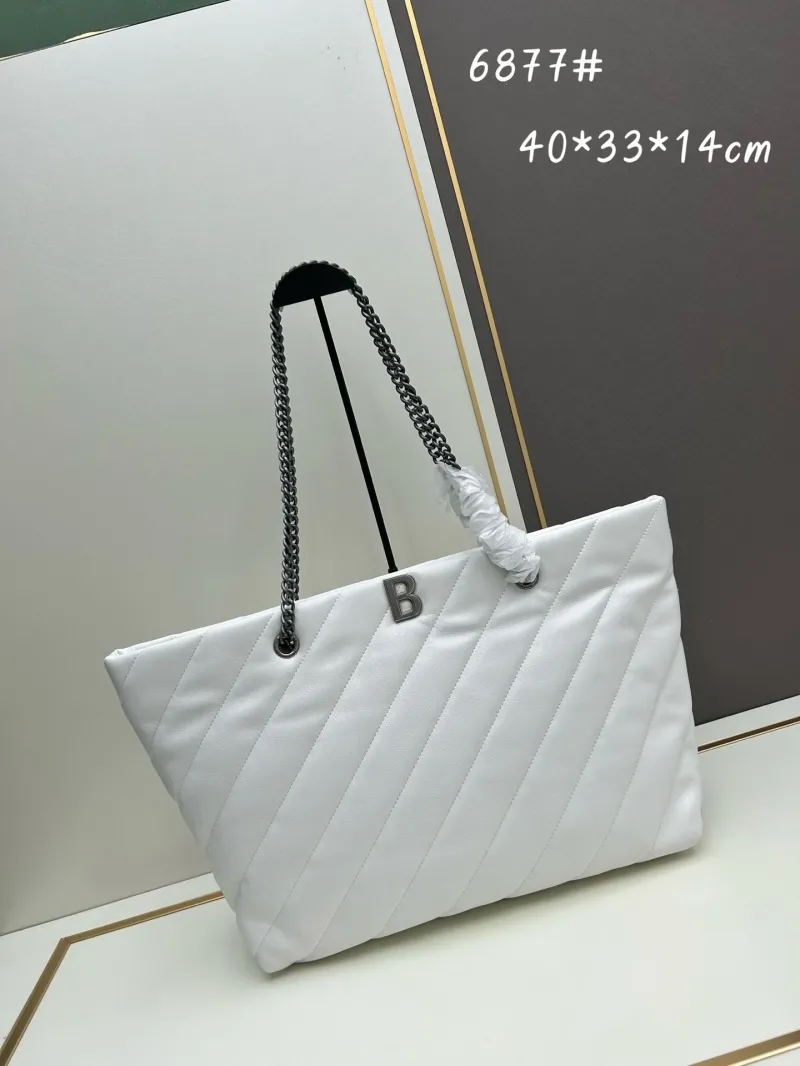 Balenciaga White Quilted Tote Bag 6877