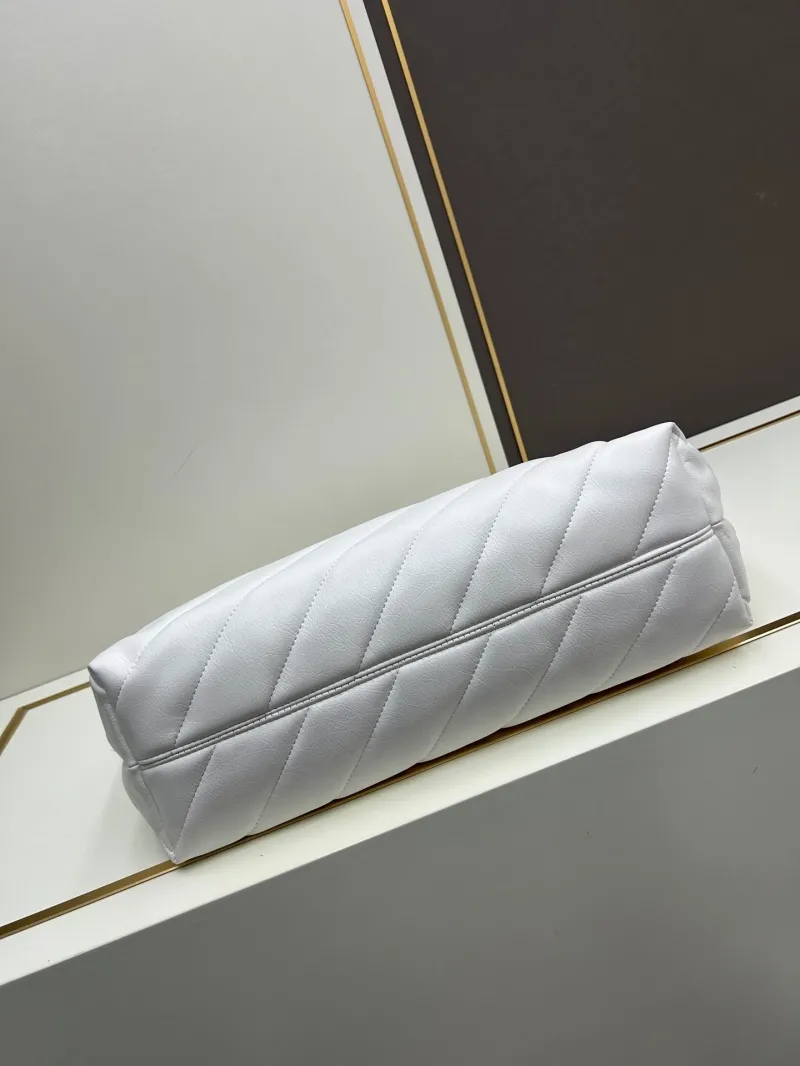 Balenciaga White Quilted Tote Bag 6877 - Image 4