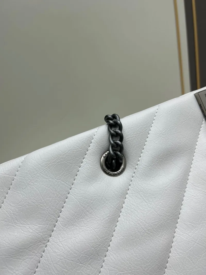 Balenciaga White Quilted Tote Bag 6877 - Image 5