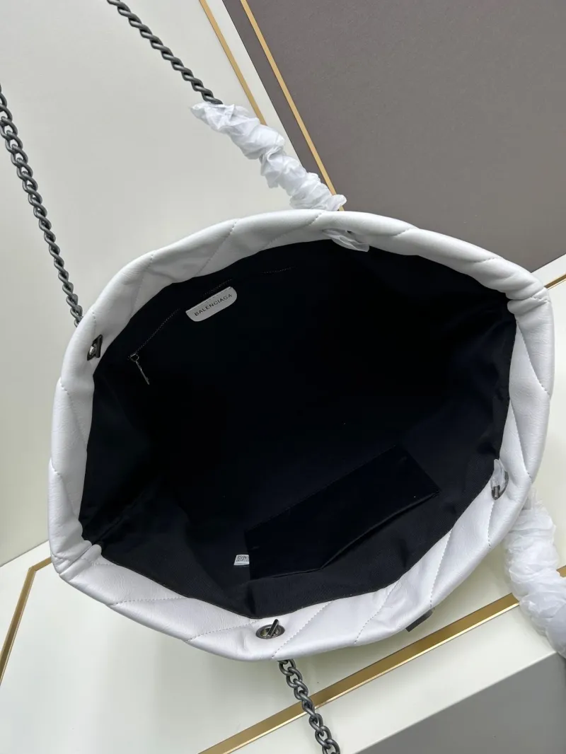 Balenciaga White Quilted Tote Bag 6877 - Image 6
